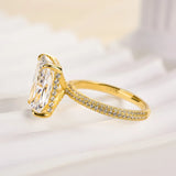 Gorgeous Hidden Halo Radiant Cut 5.0ct Engagement Ring In Sterling Silver
