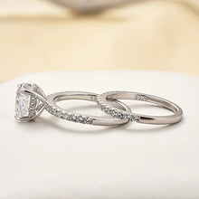 Chunky Cushion Cut 3 Ct Pave 925 Sterling Silver Wedding Ring Set