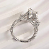 Gorgeous Hidden Halo Radiant Cut 5.0ct Engagement Ring In Sterling Silver