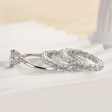 Charming Round Cut 1.0 ct 3PC Ring 925 Sterling Silver Wedding Ring Set