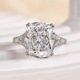 Classic Sterling Silver Cushion Cut Engagement Ring