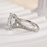 Classic Sterling Silver Cushion Cut Engagement Ring