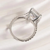 Classic Sterling Silver Cushion Cut Engagement Ring