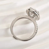 Oval Cut White Stone White Gold Halo Ring