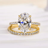 Classic 3.5ct Oval Cut Sterling Silver Wedding Ring Set