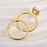 Classic 3.5ct Oval Cut Sterling Silver Wedding Ring Set