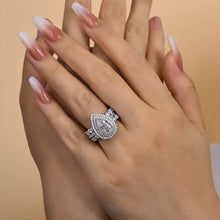 Timeless Pear Cut Bridal Set Sterling Silver