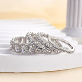 Gorgeous Cushion Cut 4PC Wedding Band Set For Women In Sterling Silver