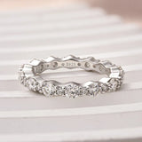 Exquisite 925 Sterling Silver Round Cut Wedding Ring