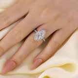 Luxurious Three Stone Marquise Cut 3.0ct Engagement Ring In Sterling Silver