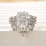 Sophisticated Radiant Cut 3.5ct 3PC Ring 925 Sterling Silver Wedding Ring Set