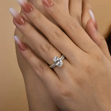 Classic 3.5ct Oval Cut Sterling Silver Wedding Ring Set