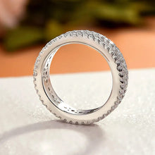 925 Sterling Silver Round Cut  Wide Eternity Band