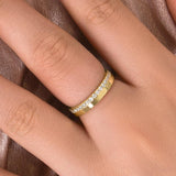 Glazed 925 Sterling Silver Round Cut Wedding Ring
