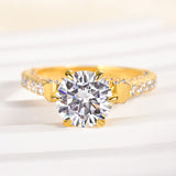 Solarii Moissanite 3.0ct Bow Base Design Sterling Silver Engagement Ring