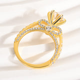 Solarii Moissanite 3.0ct Bow Base Design Sterling Silver Engagement Ring