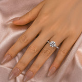 Solarii Moissanite 3.0ct Bow Base Design Sterling Silver Engagement Ring