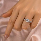 Solarii Moissanite 3.0ct Bow Base Design Sterling Silver Engagement Ring