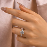Solarii Moissanite 3.0ct Bow Base Design Sterling Silver Engagement Ring