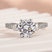 Solarii Moissanite 3.0ct Bow Base Design Sterling Silver Engagement Ring
