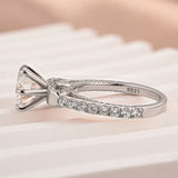 Solarii Moissanite 3.0ct Bow Base Design Sterling Silver Engagement Ring
