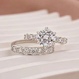 Solarii New Arrived 3.0ct Round Cut Moissanite Wedding Ring Set