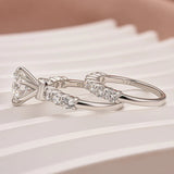 Solarii New Arrived 3.0ct Round Cut Moissanite Wedding Ring Set