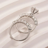 Solarii New Arrived 3.0ct Round Cut Moissanite Wedding Ring Set