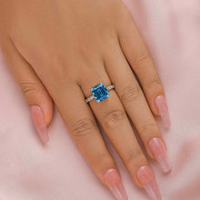 Elegant 4.5ct Blue Sapphire Asscher Cut Engagement Ring