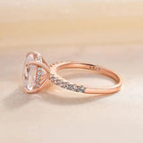 Radiant Cushion Cut 3.0ct Hidden Halo Engagement Ring In Sterling Silver