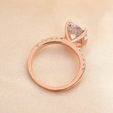 Radiant Cushion Cut 3.0ct Hidden Halo Engagement Ring In Sterling Silver