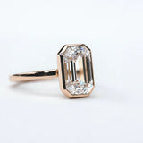 Vivid Solitaire Emerald Cut 4.0ct Engagement Ring In Sterling Silver
