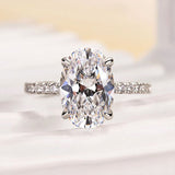 Solarii Moissanite  Oval Cut  925 Sterling Silver Engagement Ring