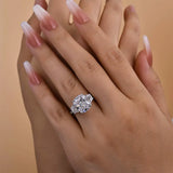 Gorgeous Cushion Cut 5.0ct Three Stone Engagement Ring In Sterling Silver