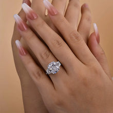 Gorgeous Cushion Cut 5.0ct Three Stone Engagement Ring In Sterling Silver