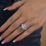Gorgeous Cushion Cut 5.0ct Three Stone Engagement Ring In Sterling Silver