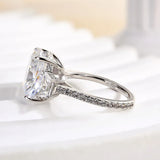Gorgeous Cushion Cut 5.0ct Three Stone Engagement Ring In Sterling Silver