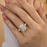 Lavish Cushion Cut 9.0ct Pave Engagement Ring In Sterling Silver