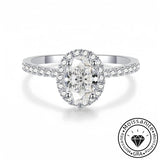 Solarii Moissanite 2.0ct Oval Cut 925 Sterling Silver Engagement Ring