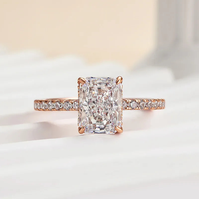 Dazzling Radiant Cut 2.0ct 925 Sterling Silver Engagement Ring