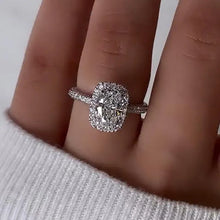 Gorgeous Oval Cut 2.3ct Halo Design Engagement Ring In Sterling Silver