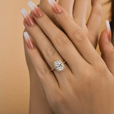 Gorgeous Oval Cut 2.3ct Halo Design Engagement Ring In Sterling Silver