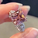 Elegant Asscher Cut 6.0ct Morganite Pink Engagement Ring