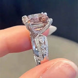 Elegant Asscher Cut 6.0ct Morganite Pink Engagement Ring