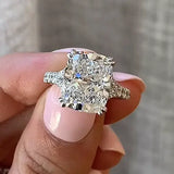 Classic Sterling Silver Cushion Cut Engagement Ring