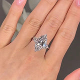 Sparkling Marquise Cut 925 Sterling Silver Engagement Ring