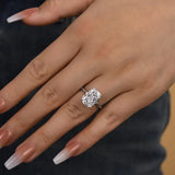 Lustrous Cushion Cut 5.0ct Sterling Silver Engagement Ring