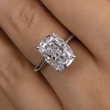 Lustrous Cushion Cut 5.0ct Sterling Silver Engagement Ring