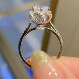 Solarii Moissanite 1.0 ct Round Cut Twist Flower Design Engagement Ring[SALE]