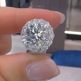 Sumptuous Halo Design Round Cut 4.0ct Engagement Ring In Sterling Silver
